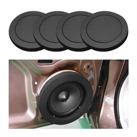 ZNDAW 4PCS 6.5" Car Foam Speaker Enhancer, Auto Door Soundproof Speaker Fast Rings Foam Baffles, Self Adhesive High Rebound Sponge Bass Blocker Kit Universal for Stereo Audio Speaker