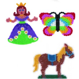 Hama Midi Ironing Beads 3 Pin Plates in Bag 5 mm Various Designs