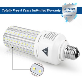 500W Equivalent LED Corn Light Bulb 7500 Lumen 5000K 60W Super Bright Cool Daylight White E26/E27 Medium Base for Outdoor Indoor Workshop Garage Warehouse Factory Backyard Street