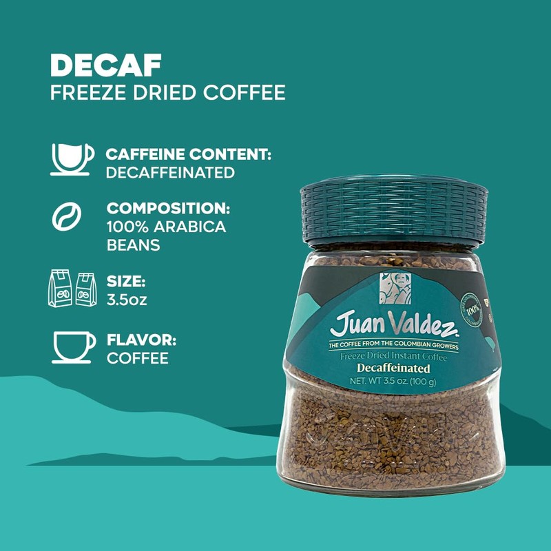 Juan Valdez Decaffeinated Freeze Dried Coffee 3.5 OZ - Premium