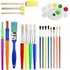 26-Piece Colorful Kids Paint Brush Set with Palette for Creative
