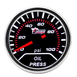 ETOPARS Universal Car Oil Pressure Gauge 2 Inch 52 mm Car Oil Pressure Gauge Gauge Psi Oil Pressure Tester Pointer Display Oil Pressure White Light Indicator Instrument Smoke Tint Len