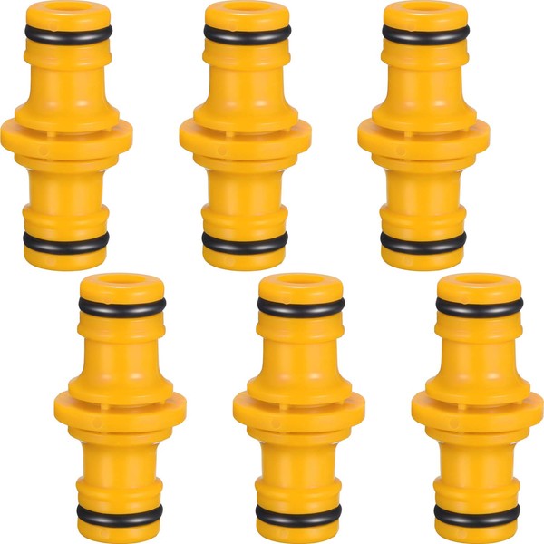 Hotop 6 Pack Double Plug Hose Connector Extender for Garden