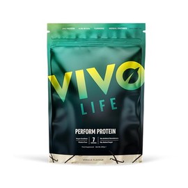 Vivo life Perform Plant Protein Powder | 25g Protein with BCAAs, Iron, Zinc, Turmeric & Herbal Enzyme Blend | Lactose Free & Easy to Digest, Plant-Based Nutrition | Smooth Vanilla - 7 Servings
