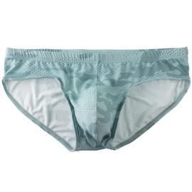 WINDAY Men's Briefs Mesh Low Rise Bikini Briefs Soft Breathable Underwear L 1-Pack Green