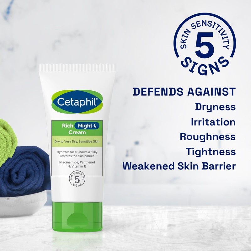 Cetaphil Rich Night Cream, 50g, For Dry To Very Dry,