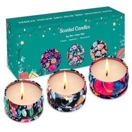 3 Pack Home Scented Candles - Strong Cloves, Roses & Freesias Candle, 2.5 Oz, 100% Soy, Non-Toxic, Small Candle Set for Aromatherapy & Gifts, Prizes for Adults, Baby Shower Prizes