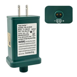 Power Supply TS-26WL29V LED Transformer 29V 0.9A 26W Raintight IP44 US Plug Connector 1/2in 12mm Adapter for String Seasonal-Use Light, Holiday Lighting, Christmas X-Mas Tree (Right Positive)