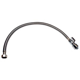 Quarter Turn Straight Valve 5/8-Inch OD by 20-Inch Stainless Steel Faucet Supply, Lead-Free, Quick Lock