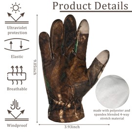 4 Pairs Camo Gloves Turkey Hunting Camouflage Gloves for Men Defender Outdoors Hunting Accessories for Women