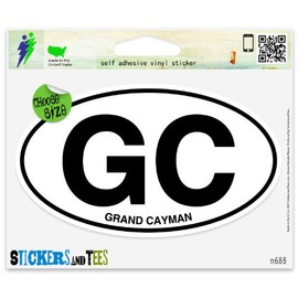 Grand Cayman Oval Vinyl Car Bumper Window Sticker 5" x 3"