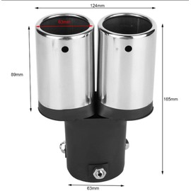 Car Exhaust Pipe, Stainless Steel Car Double Exhaust Pipe, Universal Car Rear Muffler Tip for Car Rear Neck Replacement