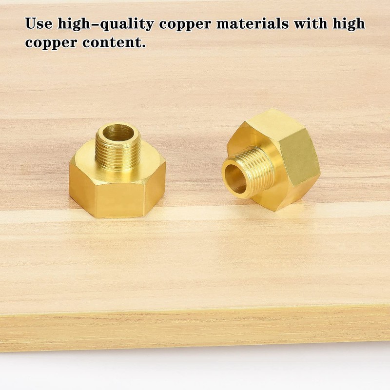 nutmanel 3/8 to 3/4 Inch Brass Reducer Extension with Sealing