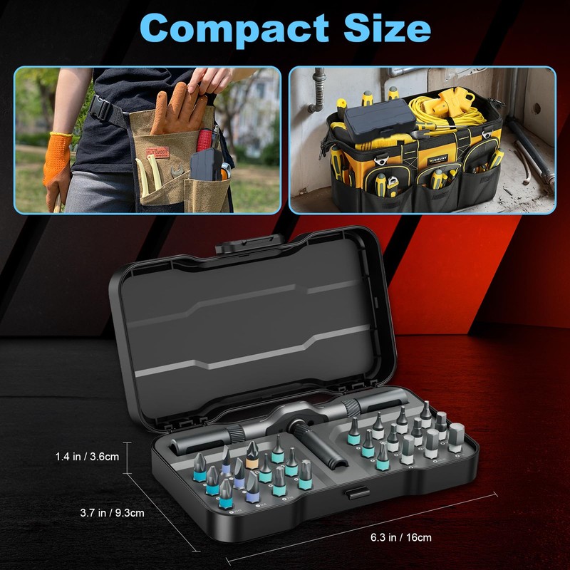 LeCoirrax 24 In 1 Magnetic Screwdriver Set, DIY Ratchet Mini