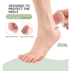 HiRui 4 Pairs Gel Heel Cushions Liners - Heel Grips Inserts Heel Pads to Prevent Heel Pain, Blisters, Rubbing, Ensuring Comfort and Stability for Shoes Fit (4Pairs:2Black, 2Beige)