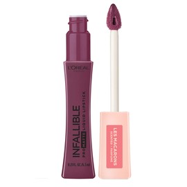 L’Oréal Paris Makeup Infallible Pro Matte Les Macarons Scented Matte Liquid Lipstick, Highly Pigmented, Longwear, Waterproof and Smudge Proof, Blackcurrant Crush, 0.21 fl; oz.