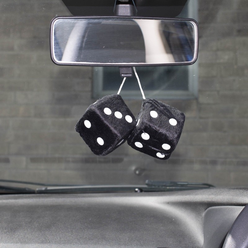 XtremeAuto Black Fuzzy Dice, Air Freshener