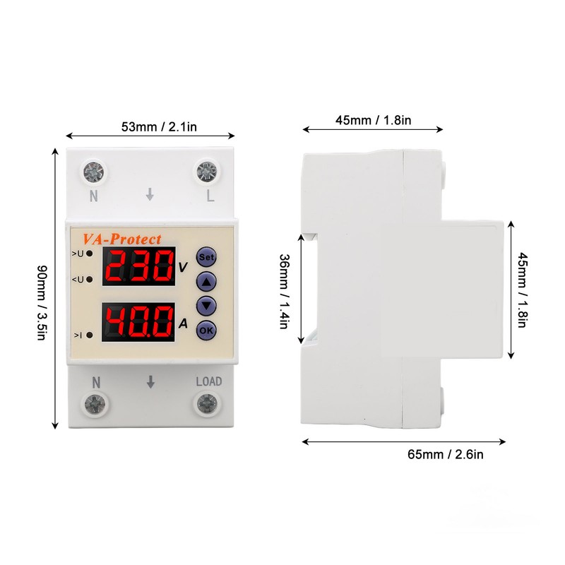 AC220V Over Under Voltage Protector Self Recovery Adjustable Home Leakage