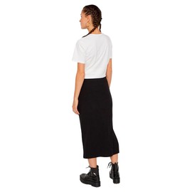 PIECES Women's Pckylie Mw Midi Skirt Noos BC Midi Skirt, black
