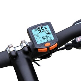 Wireless Bike Computer, RISEPRO® Waterproof Bike Cycle Computer 4 Line LCD Backlight Display for Tracking Riding Speed and Distance, Waterproof Bike Computer