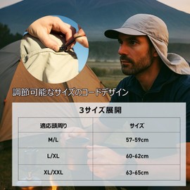 TOP-EX Large Size Sun Protection Cap, UV Protection, Sun Protection, Neck Cover, Sports Hat, Running, Climbing, Outdoors, Fishing, Baseball Cap, Spring, Summer, Autumn, Black, L–XL