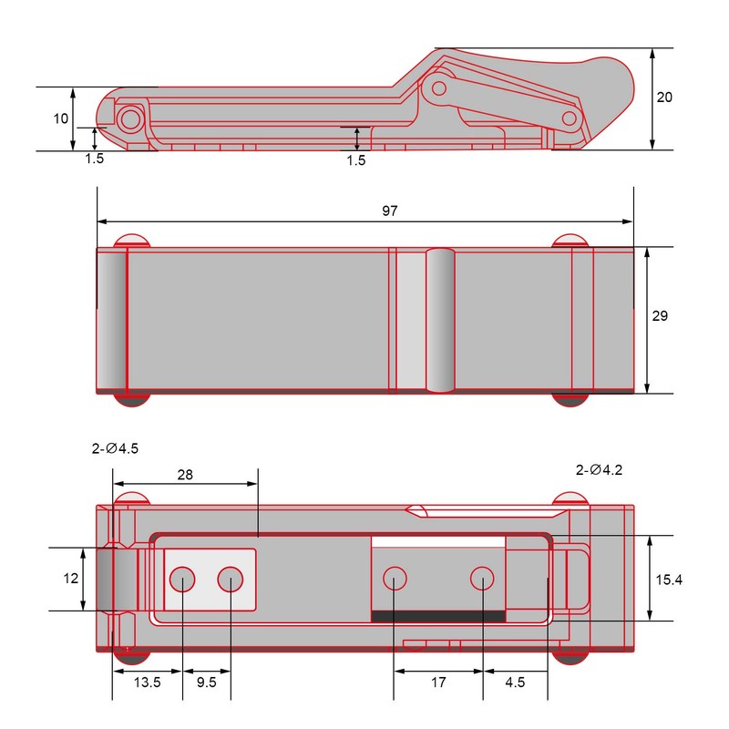 Mudder 8 Pcs Flexible Rubber Draw Latch, Front Storage Rack