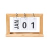 Perpetual Folding Calendar Bamboo Wood Desk Calendar for Office, Household