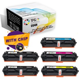 TG Imaging 2xK+CYM Compatible 054 Toner Cartridge Replacement for Canon 054H CRG054 (5-Pack Combo Pack) Use for imageCLASS LBP622Cdw MF642 MF642Cdw MF644Cdw MF640C Toner Printers (2B,1C,1M,1Y)