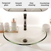YIMAI Tempered Glass Vessel Sink Bathroom, 20.8"x13.7" Oval Clear Above