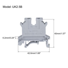 sourcing map Pack of 20 DIN Rail Mounting Clamps Screw Clamp UK2.5B Grey