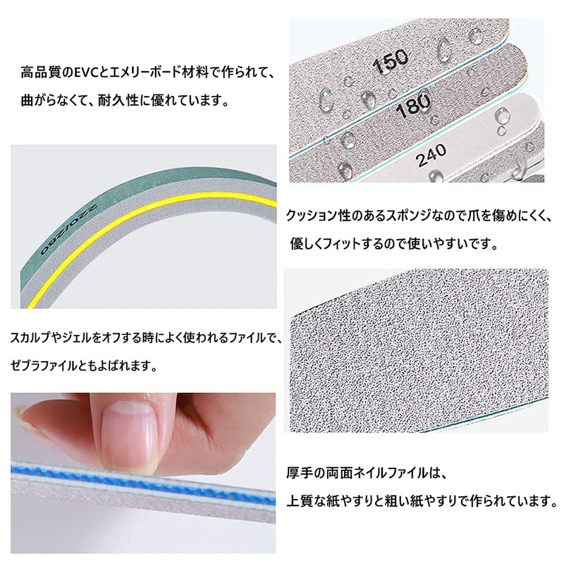 LIKENNY Sponge Nail File, Gel Nail File, Nail File, Double