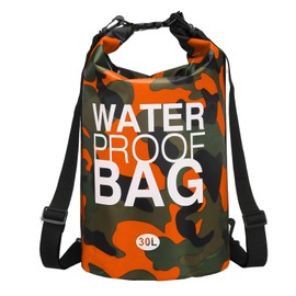 YELARXI Waterproof Dry Bag, 30L Fit for Women Men Water Proof Bags Lightweight Dry Storage Floating Backpack with Whistle for Travel Boating Kayaking (Orange Camouflage)