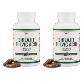 Wood Himalayan Pure Shilajit 1000mg 2X120 Caps Naturally Occurring Fulvic Acid