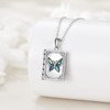 POPLYKE Abalone Shell Butterfly Book Love Heart Moonstone Photo Locket