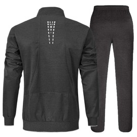 YSENTO Men's Tracksuits Sweat Track Suits Set 2 Piece Jogging Suits Warm Up Sweatsuits Outfits Dark Grey XL