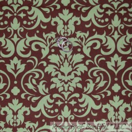 Signature BonEful Fabric FQ Cotton Quilt Brown Green Flower Damask Toile Dot Scroll Swirl