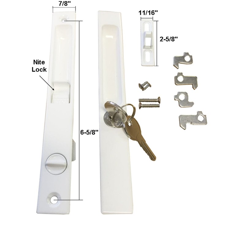 TechnologyLK Sliding Glass Door Handle Set, Keyed, Flush Mount, with