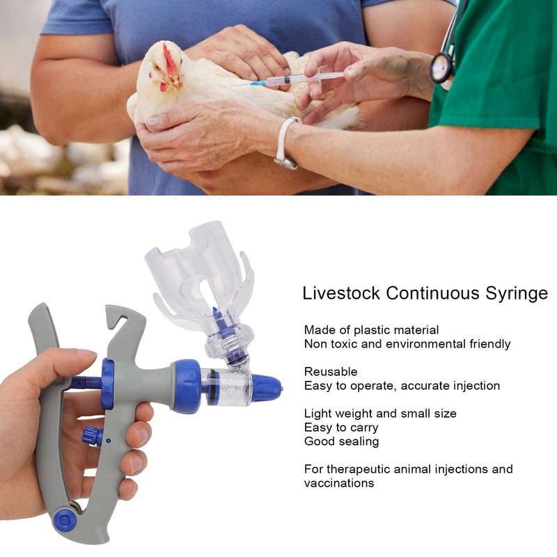 Livestock Continuous Syringe Adjustable Safe Stable Detachable Animal Continuous Injector