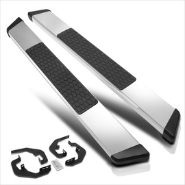 [Pair] 5.5 Inch Chrome Stainless Running Boards/Side Steps/Nerf Bars Compatible with 07-19 Silverado Sierra Standard Cab