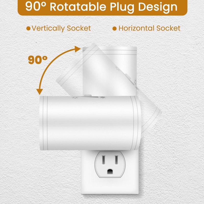 4 Pack LED Plug-in Wall Night Light with Dimmable 0-300