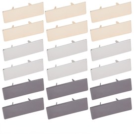 WADORN 18pcs Metal Blank Stamping Tags, 3 Colors Alloy Rectangle Blank Name Labels Marker DIY Handmade Logo Labels with Spacers for Clothes Bags Label Signs for Jeans Shoes Craft Bag Making Hardware