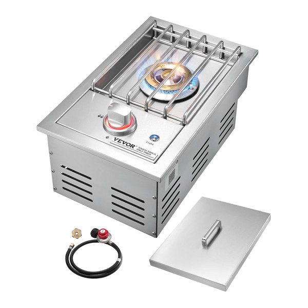 VEVOR Single Grilling Side Burner, 17,000BTU Liquid Propane Side Burner