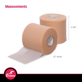 Cramer Tape Underwrap, Sports PreWrap for Athletic Ankle, Wrist, and Injury Taping Jobs, Hair Tie, Headband, Patella Support, Pre-Wrap Athletic Tape Supplies, 2.75" X 21 Yard Roll of Pre Wrap , Beige