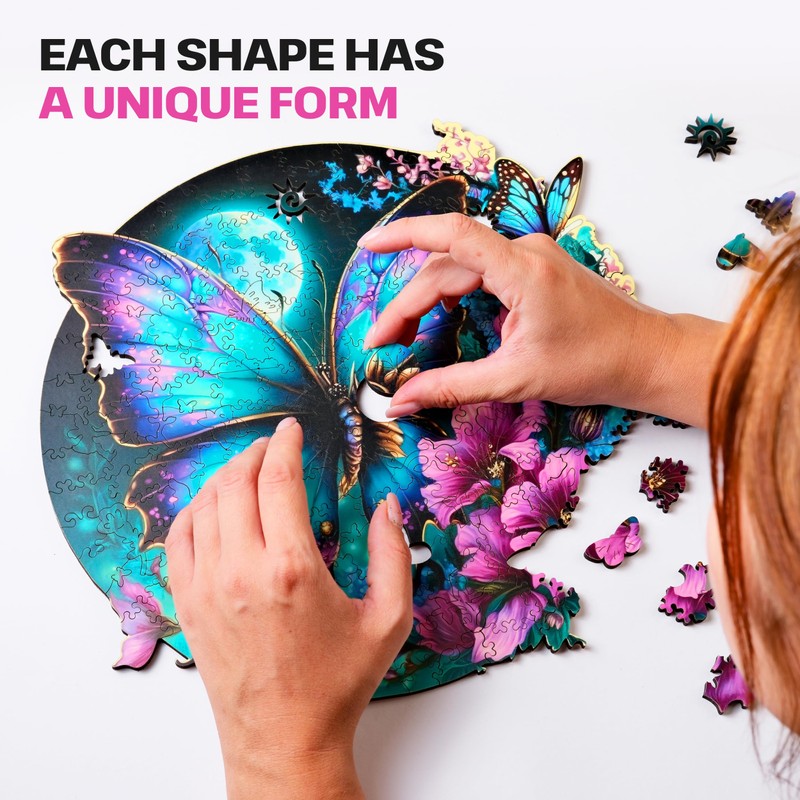 ESC WELT Wooden Butterfly Puzzle 200 Pieces - Captivating Mind