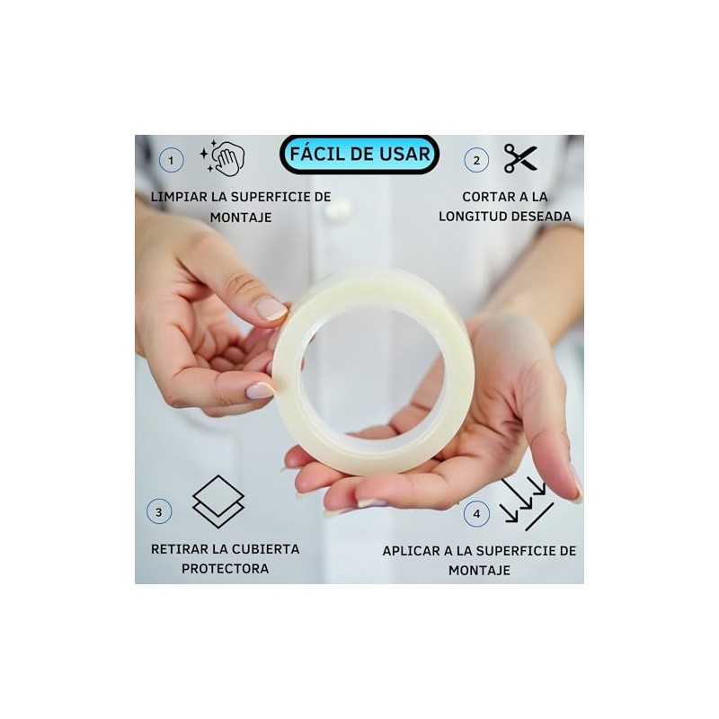 Cinta Adhesiva de Doble Cara Nano 10 ft
