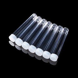 Pandahall 100Pcs Plastic Bead Storage Containers 3x0.47 Inch (77x12mm) Transparent Clear Empty Tube Bottles with Lids