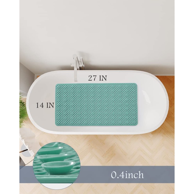 PADOOR Bathtub-Mat Non Slip with Suction Cups and Drain Holes,
