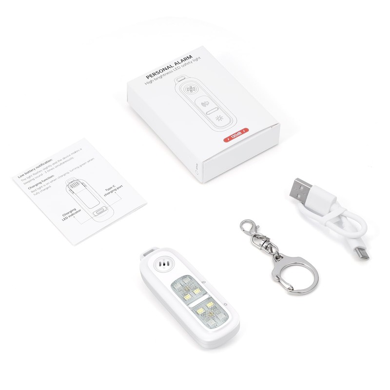 Security Buzzer with LED Light, Security Alarm, Personal Alarm, 130dB