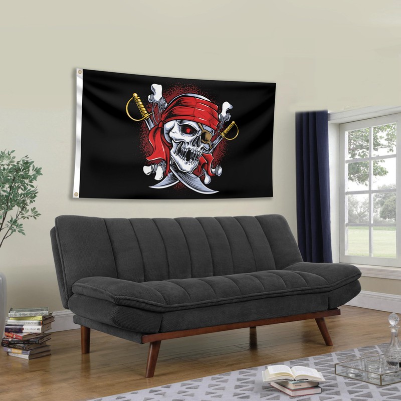 Pirate Flag 90 x 150 cm with Eyelets - Large