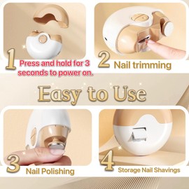 Electric Nail Clippers 2 in 1 Automatic Nail Clippers with 2 Adjustable Speeds for Polishing and Trimming Ideal for Seniors Kids and Adults Safe and Efficient Nail Care (Black)